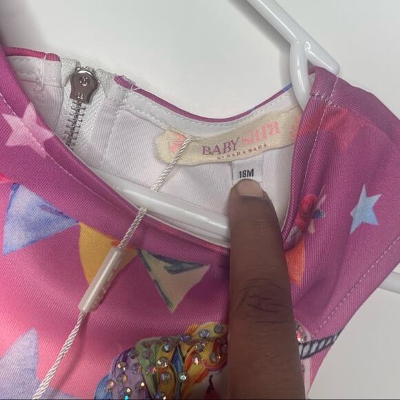 Baby Sara by Sara Sara Embellished Unicorn Dress 12 Months - Picture 2 of 3